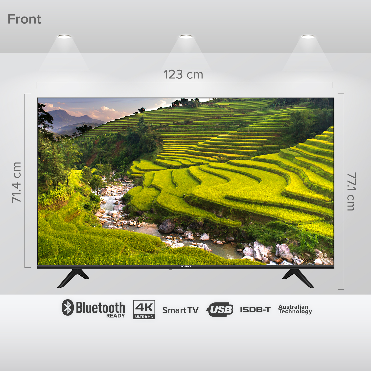Avision 55 Inch Frameless 4K Smart Digital Bluetooth Led TV